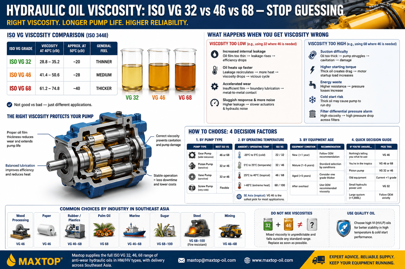 Comparison of Hydraulic Oil 32 46 68